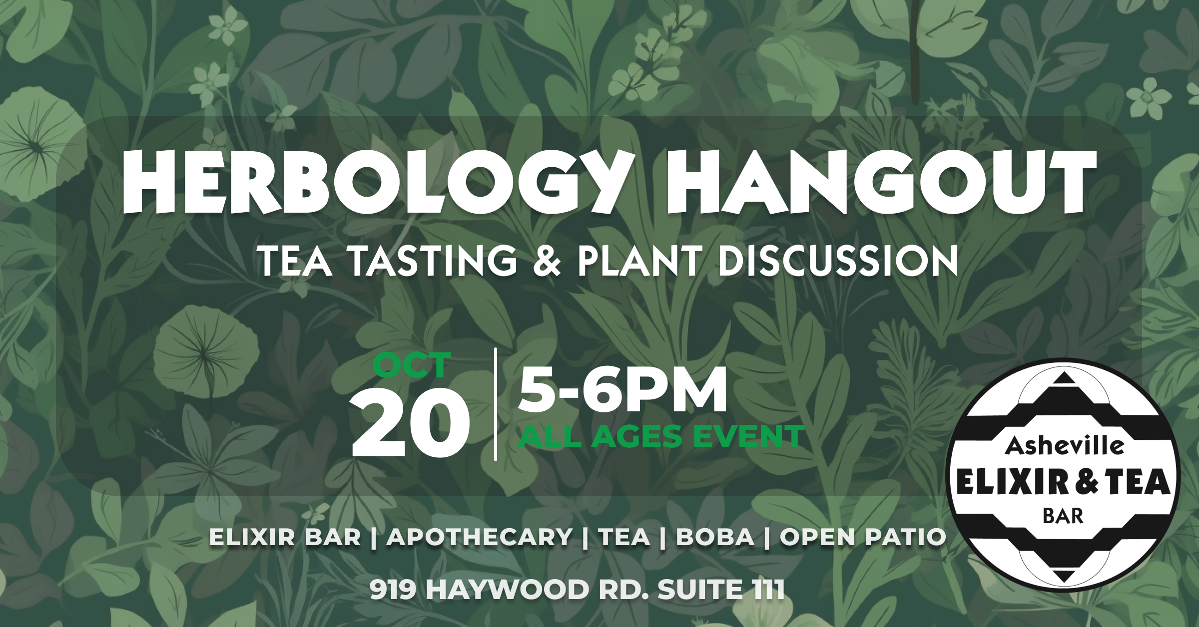 Herbology Hangout at Asheville Dispensary Elixir & Tea Bar